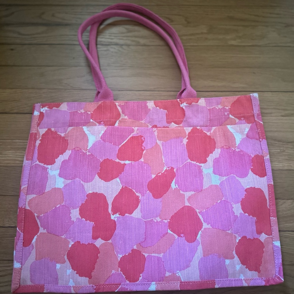 Mud Pie Pink and Coral Patterned Tote